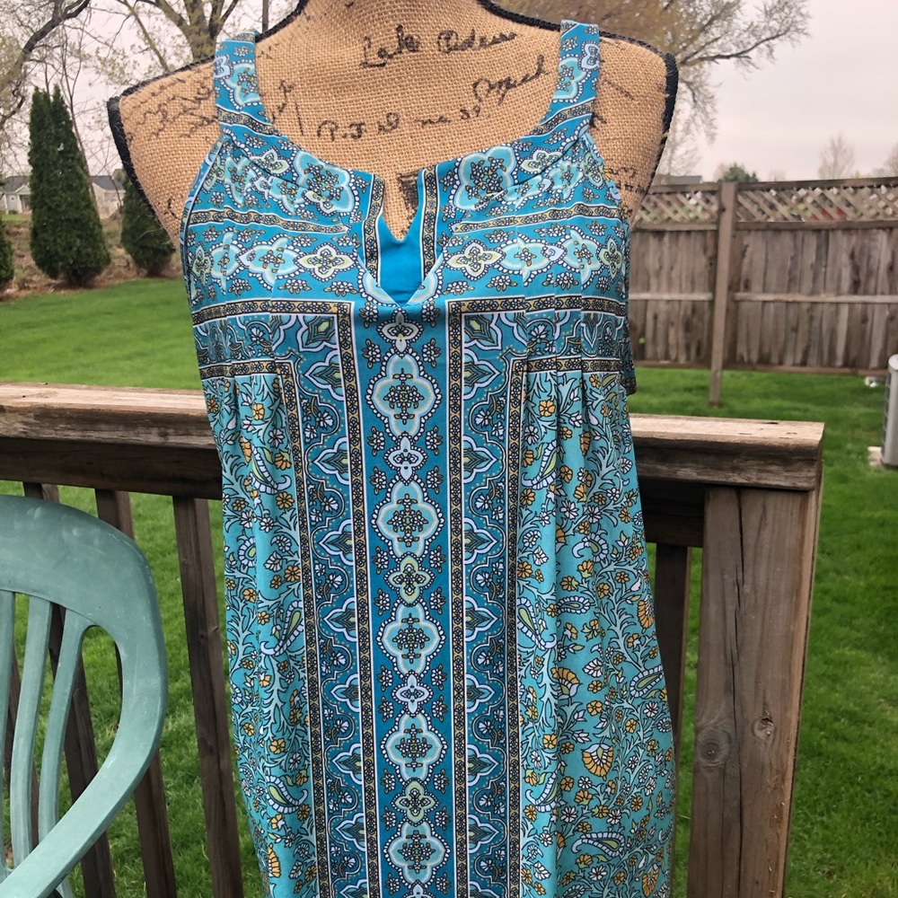 Turquoise teal tunic dress